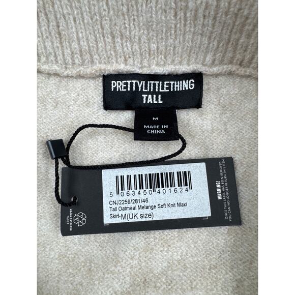 PrettyLittleThing Tall Oatmeal Melange Soft Knit Maxi Skirt - Oatmeal, Size‎ 8 - Picture 6 of 9